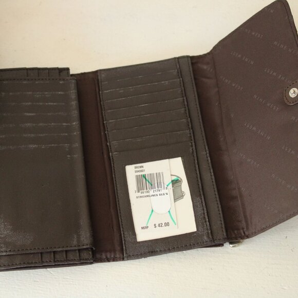Nine West Leather Wallet, New with Tags, Streamlines Brown Leather - Picture 1 of 11